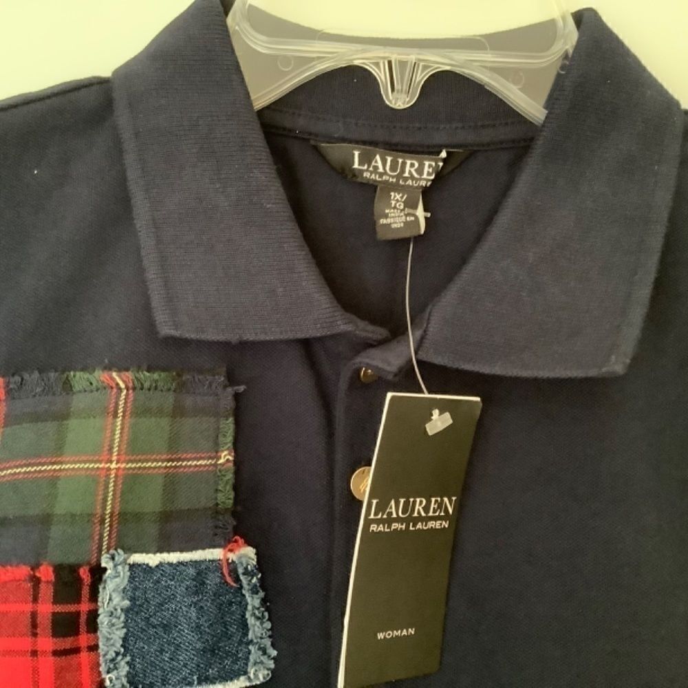 NWT ralph LAUREN Patchwork Piqué Polo Shirt SIZE US 1X - Picture 11 of 16